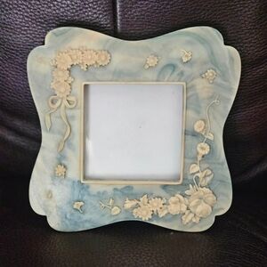 Vintage Pape Giftware Blue Floral Photo Frame Shabby Chic Decor